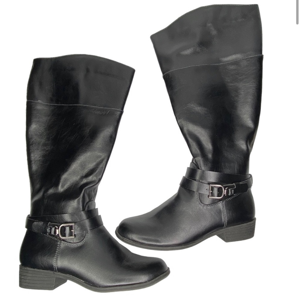 Natural Soul Black All-Thru Comfort Zip-Up Riding Boots Size 9